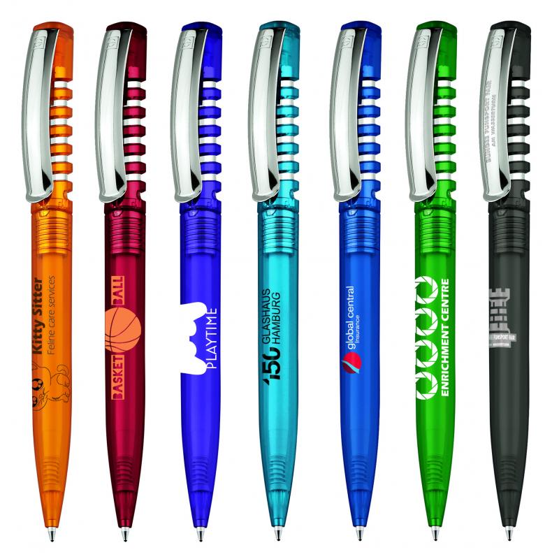 Image of senator New Spring Clear Plastic Ballpen with Metal Clip